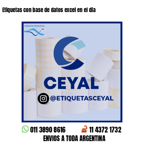 Etiquetas con base de datos excel en el dia