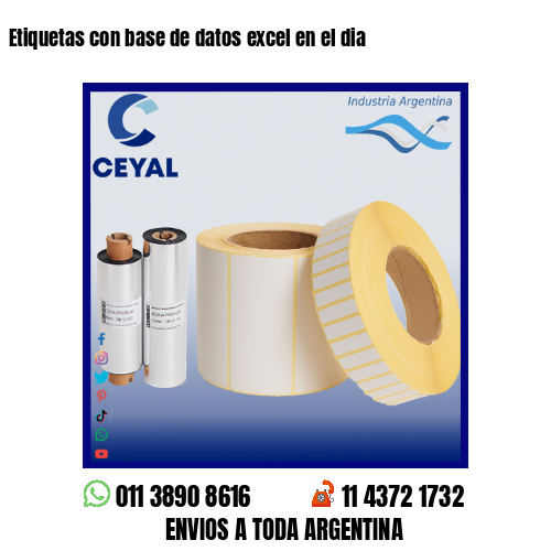 Etiquetas con base de datos excel en el dia