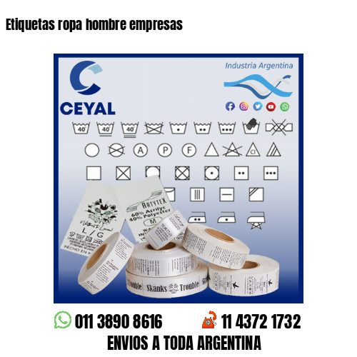 Etiquetas ropa hombre empresas