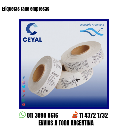 Etiquetas talle empresas