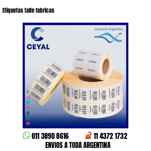 Etiquetas talle fabricas
