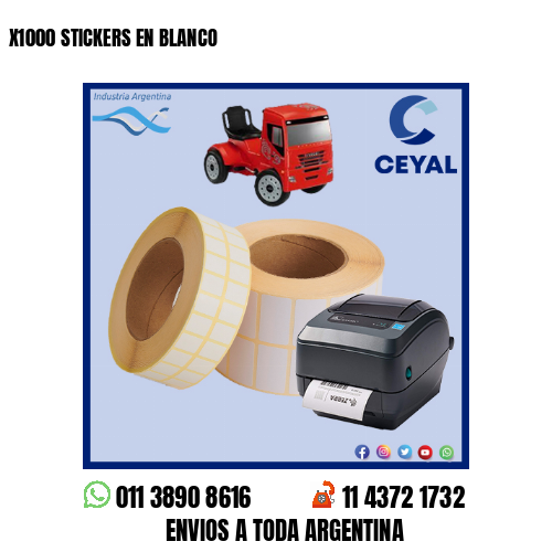 X1000 STICKERS EN BLANCO