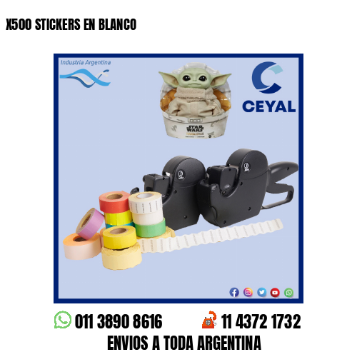 X500 STICKERS EN BLANCO