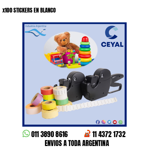 x100 STICKERS EN BLANCO