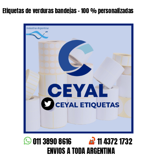 Etiquetas de verduras bandejas - 100 % personalizadas