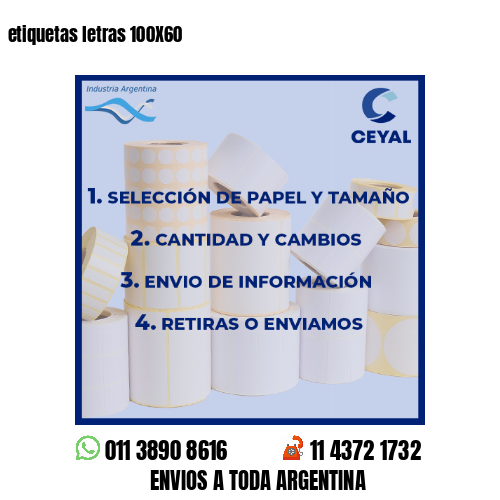 etiquetas letras 100X60