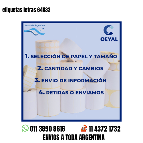 etiquetas letras 64X32