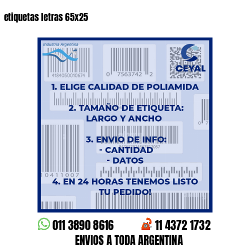 etiquetas letras 65×25