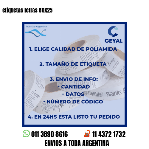 etiquetas letras 80X25