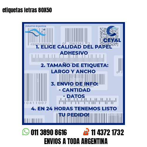etiquetas letras 80X50