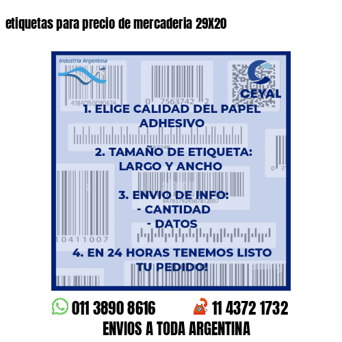 etiquetas para precio de mercaderia 29X20