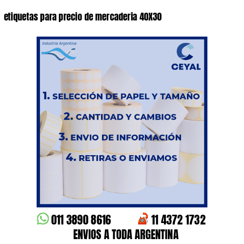 etiquetas para precio de mercaderia 40X30