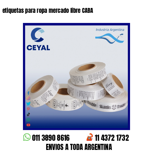 etiquetas para ropa mercado libre CABA