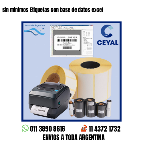 sin minimos Etiquetas con base de datos excel