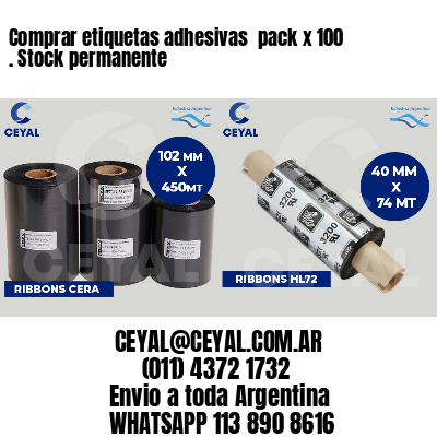 Comprar etiquetas adhesivas  pack x 100 . Stock permanente