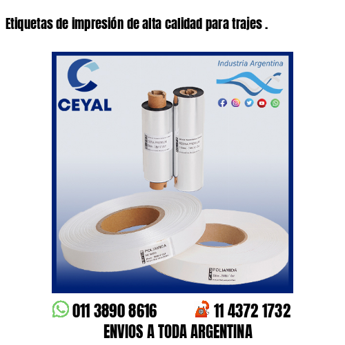 Etiquetas de impresión de alta calidad para trajes .