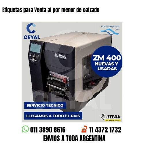 Etiquetas para Venta al por menor de calzado
