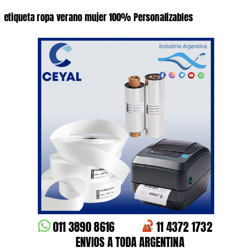 etiqueta ropa verano mujer 100% Personalizables