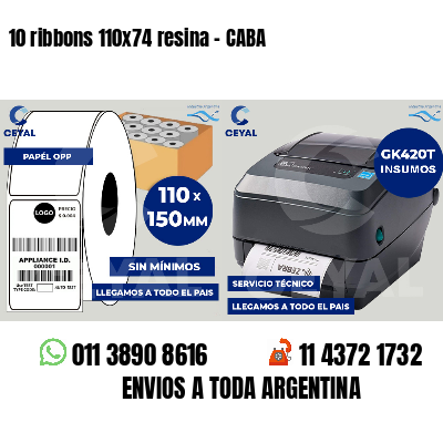 10 ribbons 110x74 resina - CABA