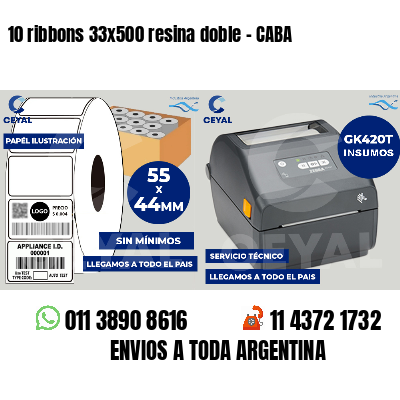 10 ribbons 33x500 resina doble - CABA
