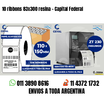 10 ribbons 83x300 resina - Capital Federal