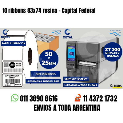 10 ribbons 83x74 resina - Capital Federal