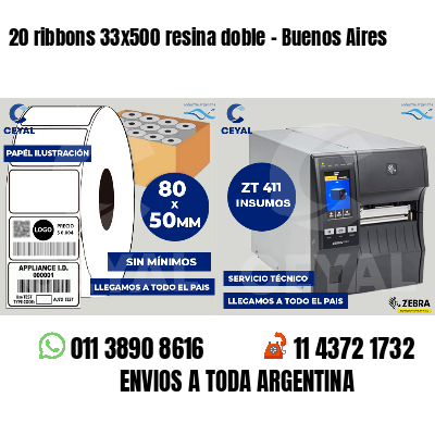 20 ribbons 33x500 resina doble - Buenos Aires
