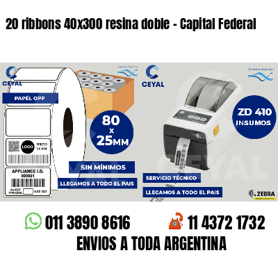 20 ribbons 40x300 resina doble - Capital Federal