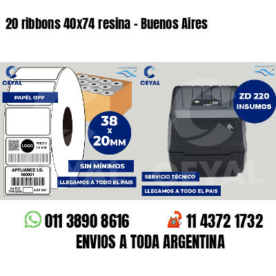 20 ribbons 40x74 resina - Buenos Aires