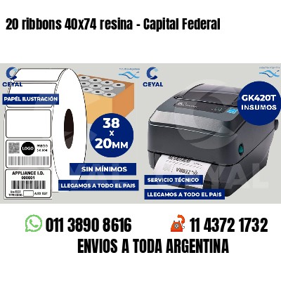 20 ribbons 40x74 resina - Capital Federal