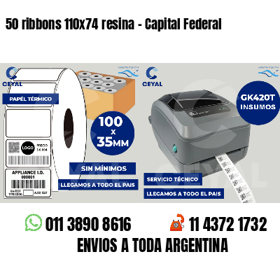 50 ribbons 110x74 resina - Capital Federal