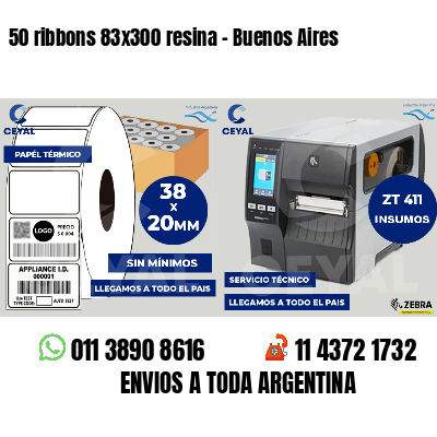 50 ribbons 83x300 resina - Buenos Aires