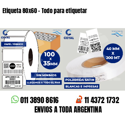 Etiqueta 80x60 - Todo para etiquetar
