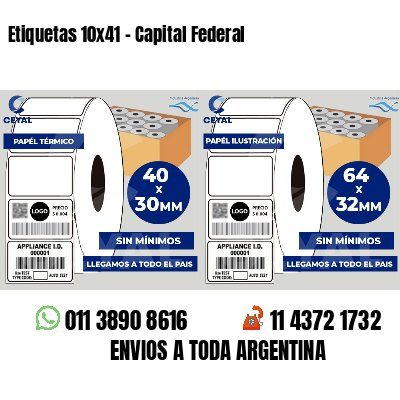 Etiquetas 10x41 - Capital Federal