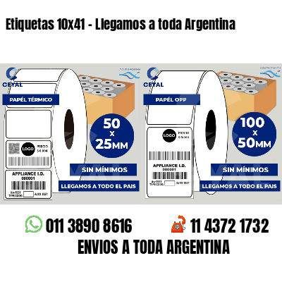 Etiquetas 10x41 - Llegamos a toda Argentina