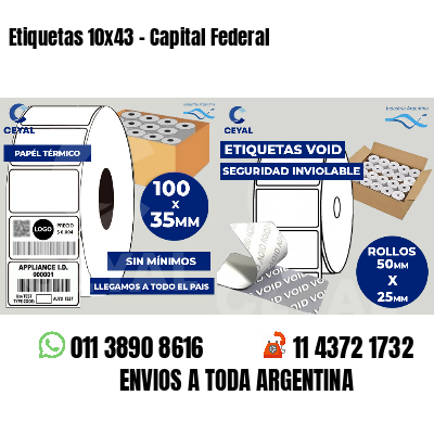 Etiquetas 10x43 - Capital Federal