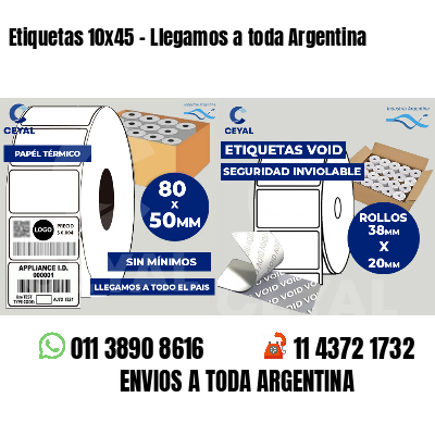 Etiquetas 10x45 - Llegamos a toda Argentina