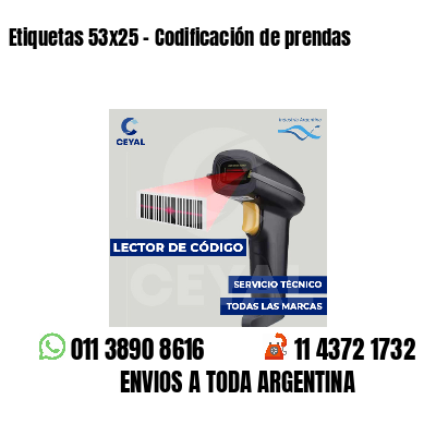 Etiquetas 53x25 - Codificación de prendas