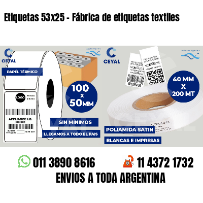 Etiquetas 53x25 - Fábrica de etiquetas textiles