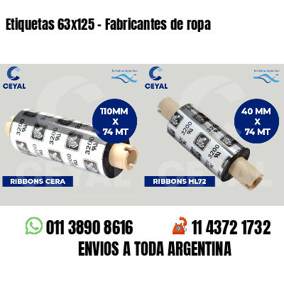 Etiquetas 63x125 - Fabricantes de ropa