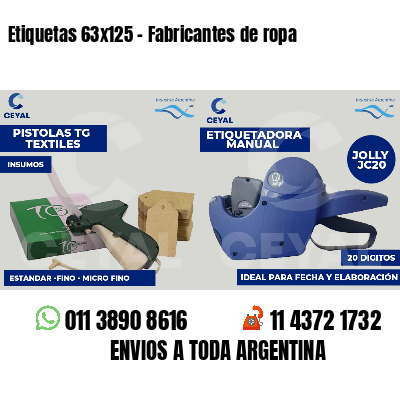 Etiquetas 63x125 - Fabricantes de ropa