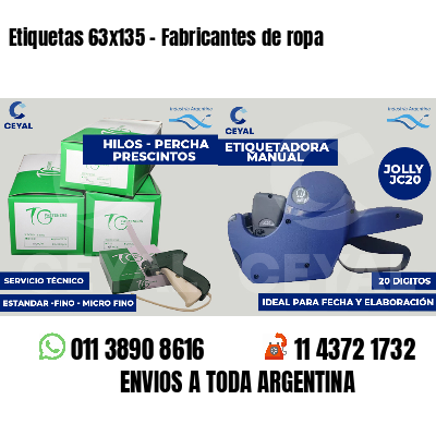 Etiquetas 63x135 - Fabricantes de ropa