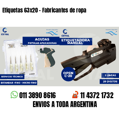 Etiquetas 63x20 - Fabricantes de ropa
