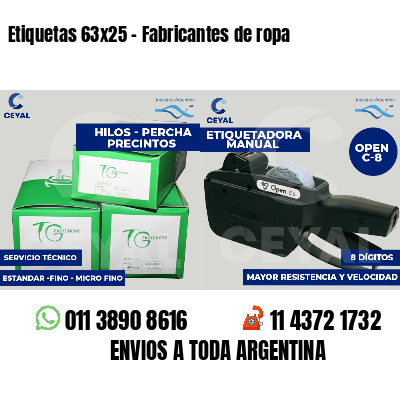 Etiquetas 63x25 - Fabricantes de ropa