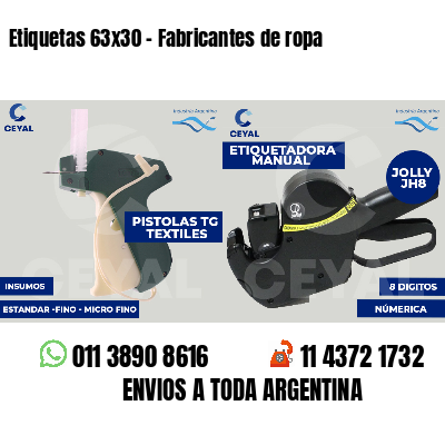 Etiquetas 63x30 - Fabricantes de ropa