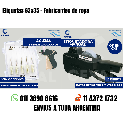 Etiquetas 63x35 - Fabricantes de ropa