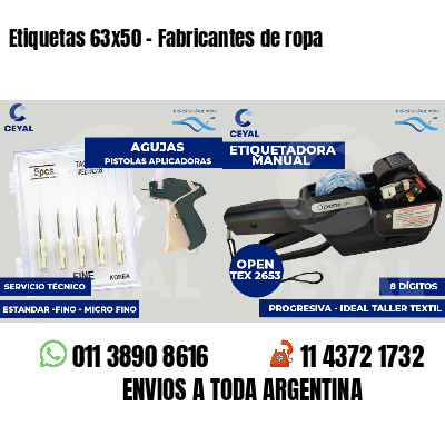 Etiquetas 63x50 - Fabricantes de ropa