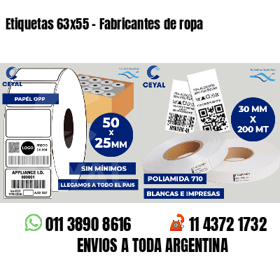 Etiquetas 63x55 - Fabricantes de ropa