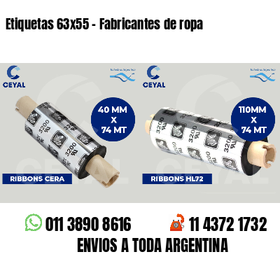 Etiquetas 63x55 - Fabricantes de ropa