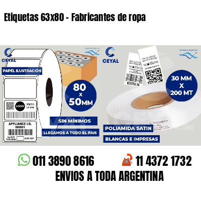 Etiquetas 63x80 - Fabricantes de ropa